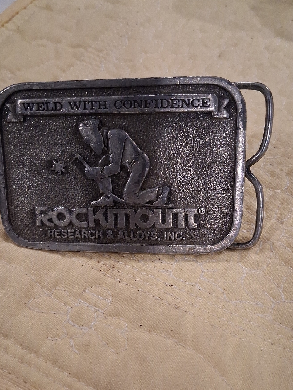 ® Brushed Silver Welding Belt Buckle - Men's Accessory Rockmount